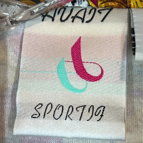 Vintage Baroque Jacket XL 80s Black Pink Gold Avait Sportif Zip Track - Picture 5 of 8